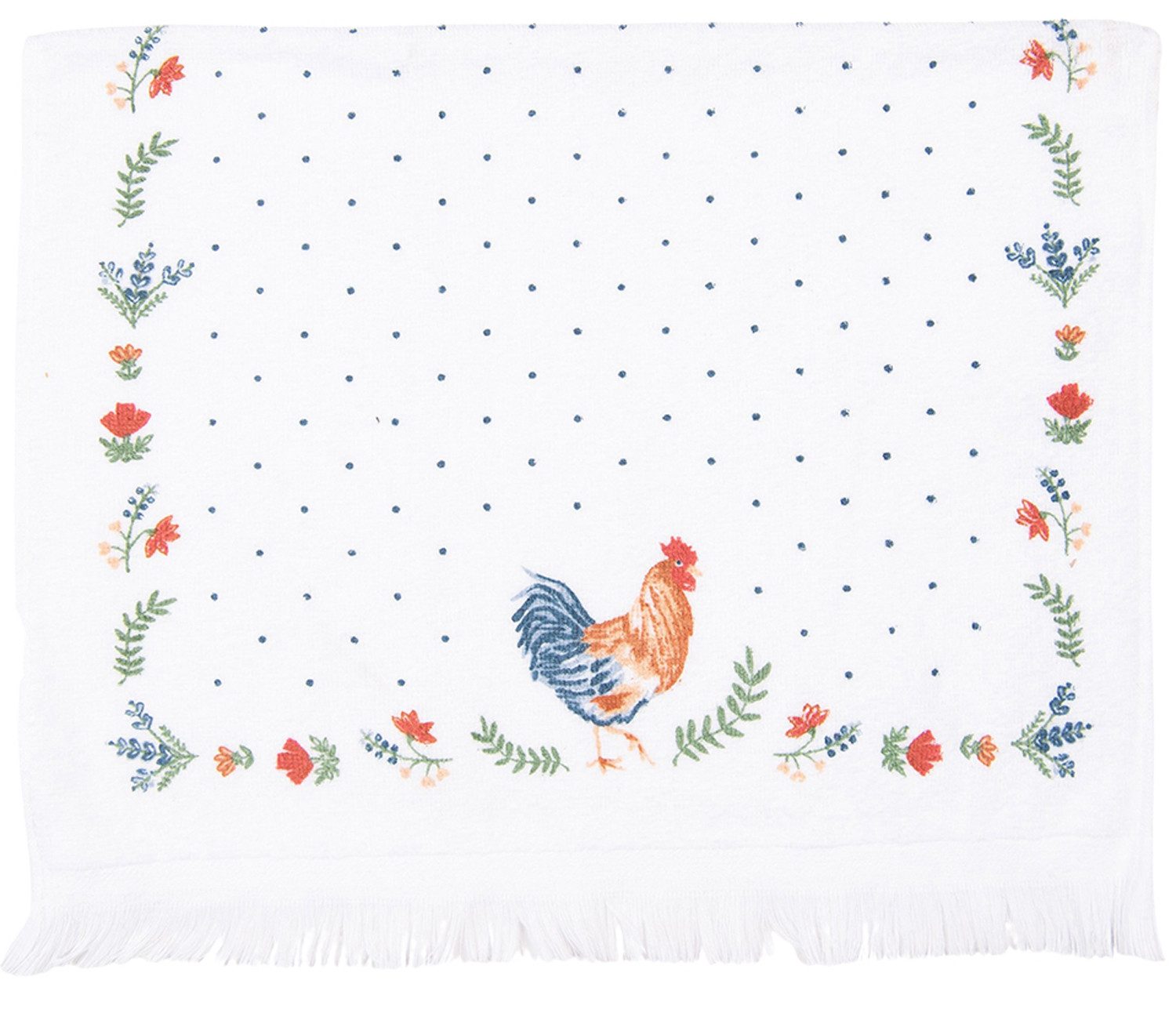 Clayre & Eef Geschirrtuch Landhaus, (3-tlg., 3-teilig), Frottee Küchenhandtücher Gästehandtücher ca.40x66cm Baumwolle