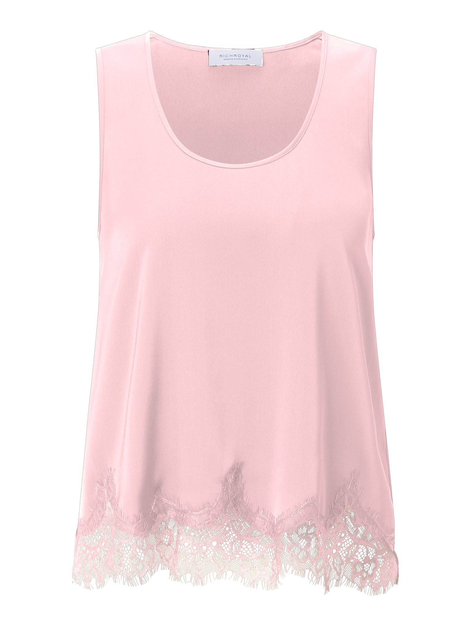 RICHROYAL Shirttop mit Spitzenbesatz am Saum, edle Satin-Optik – Bild 4 von 4