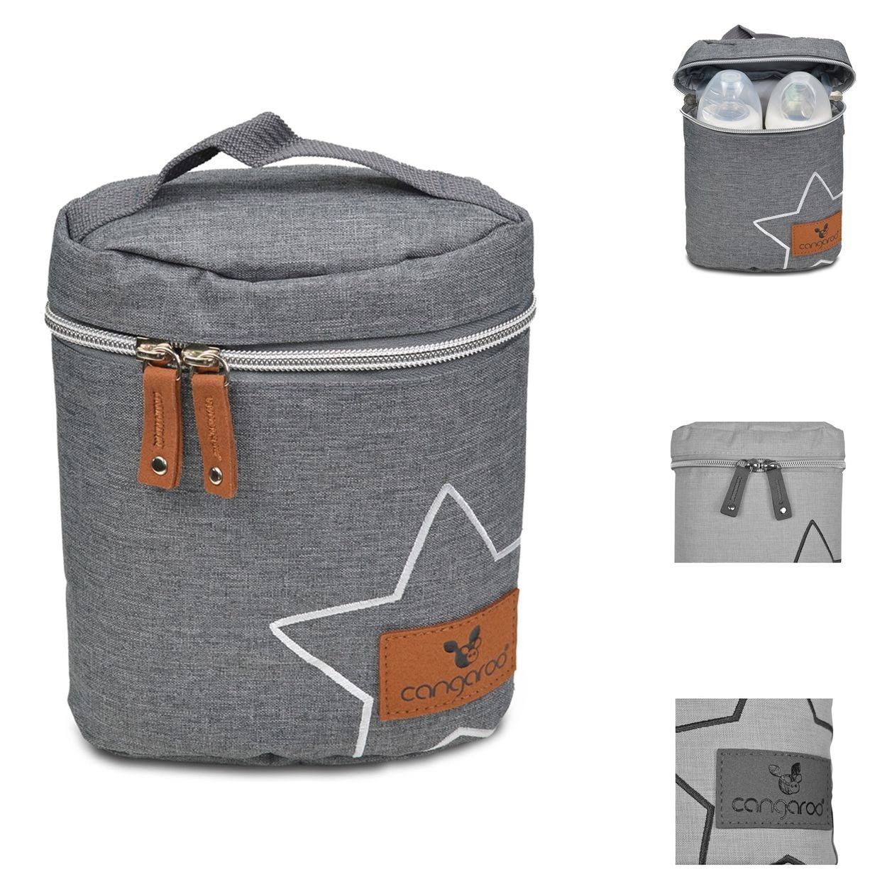 Cangaroo Wickeltasche Charlie (1-tlg), auslaufsicher, Reißverschluss, Griff, Thermobox, Babyflaschen