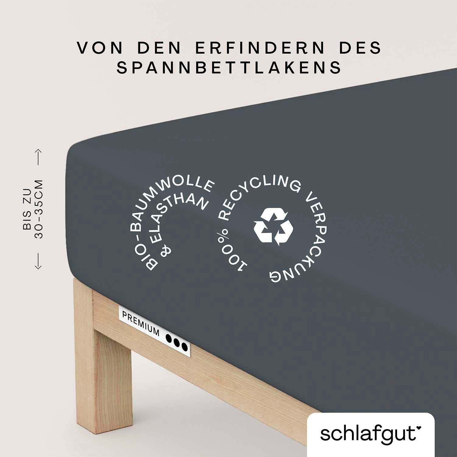 Schlafgut Spannbettlaken PREMIUM Mako-Zwirn-Jersey, 220 g/m², 95% Bio-Baumw günstig online kaufen