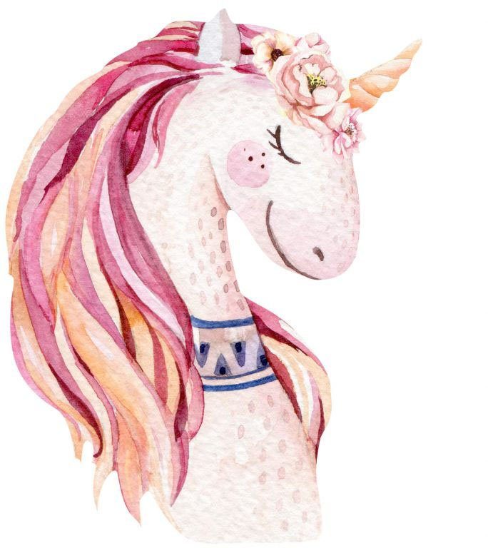 Wall-Art St) Kinderzimmer Rosa (1 Wandtattoo Einhorn