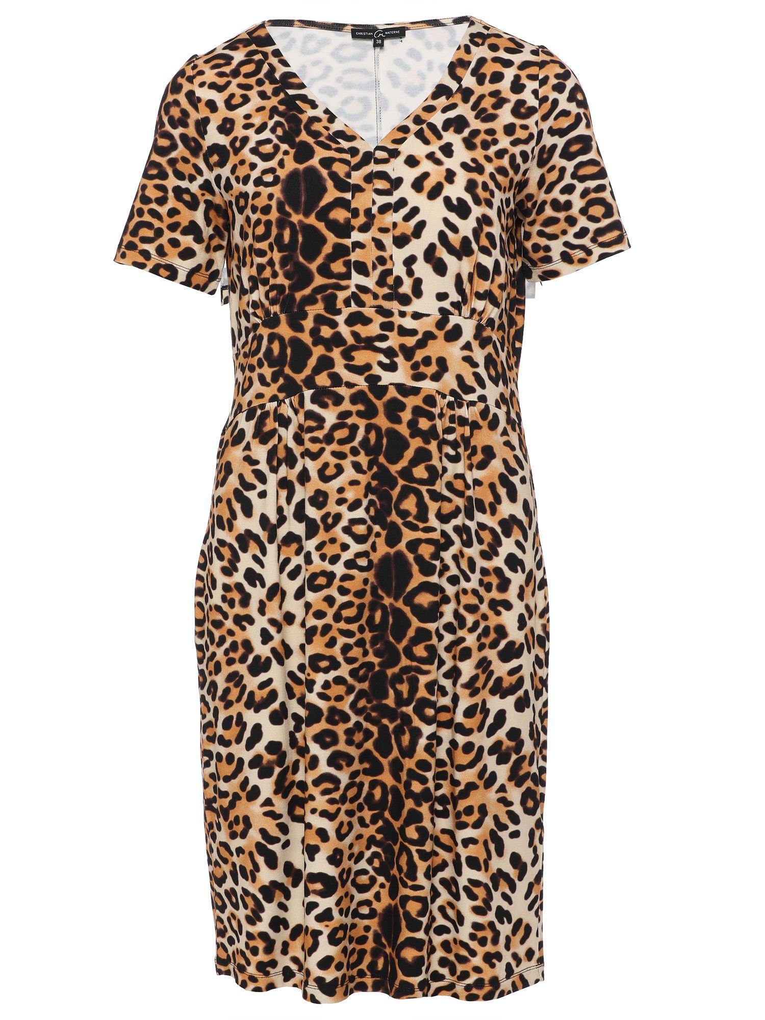 Christian Materne Druckkleid Midikleid figurumspielend mit Leopardenmuster