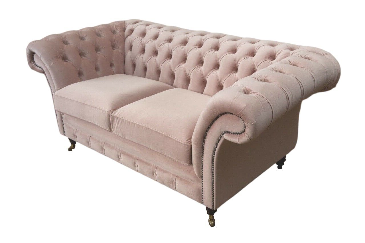 Elegant Sofa Chesterfield Rosa Zweisitzer Chesterfield-Sofa, Wohnzimmer Sitzer JVmoebel 2 Couch