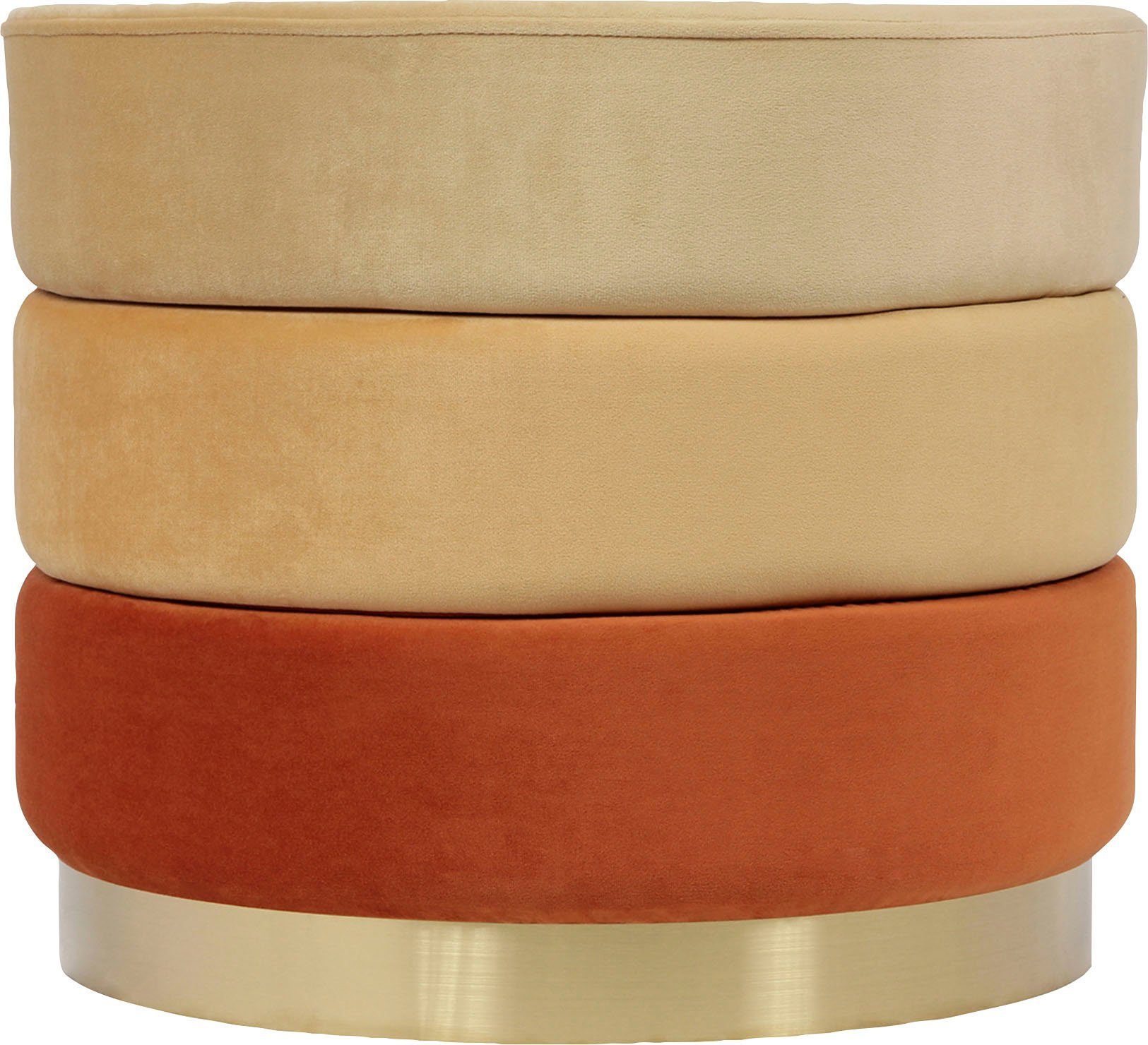 Kayoom Sitzhocker Hocker Elyse, Edler Touch durch goldenen Sockel (1 St), samtweich, hochwertig, Perfekt aufeinander abgestimmte Farben