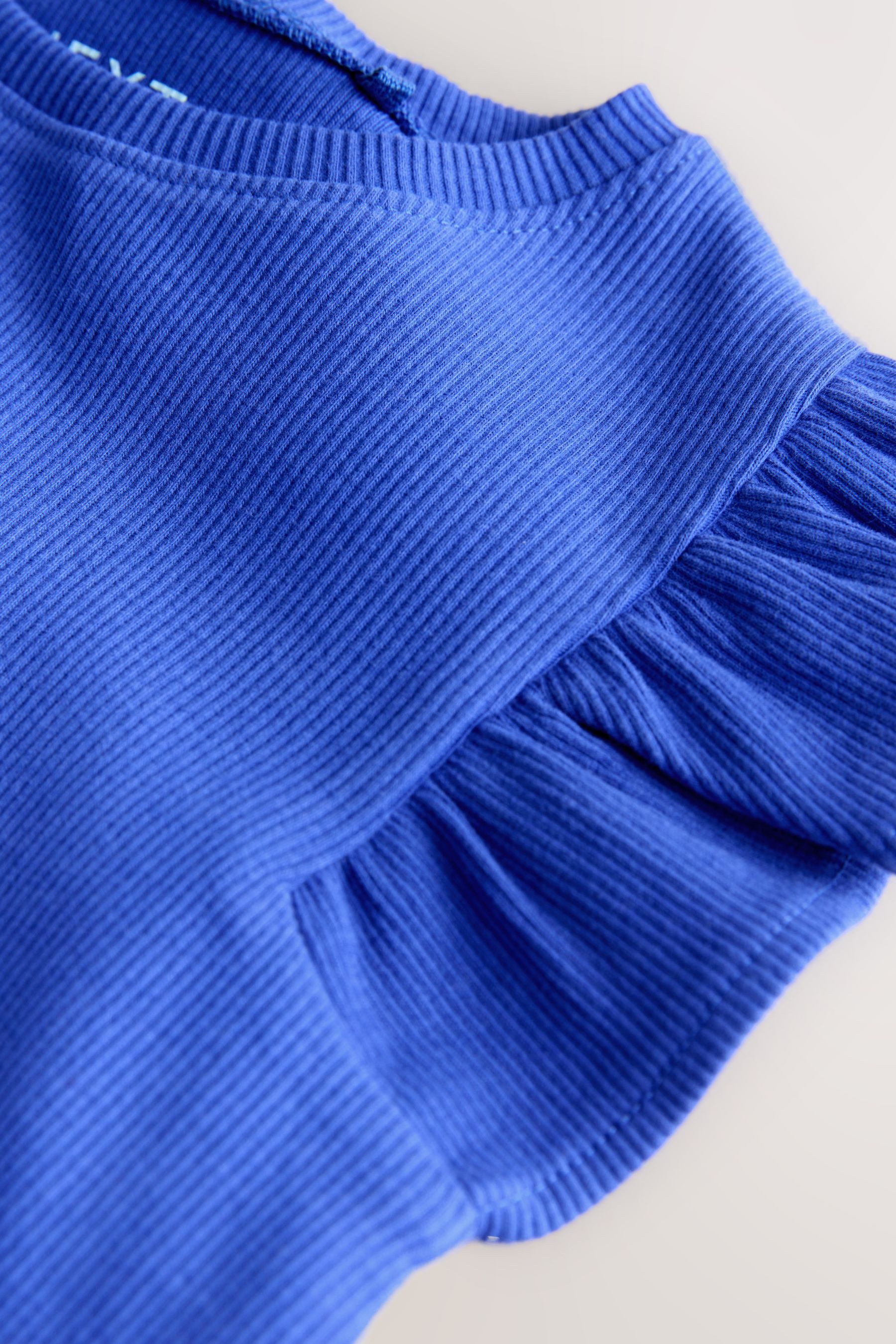 Next Langarmbluse Geripptes Trägertop mit Rüschen (1-tlg)