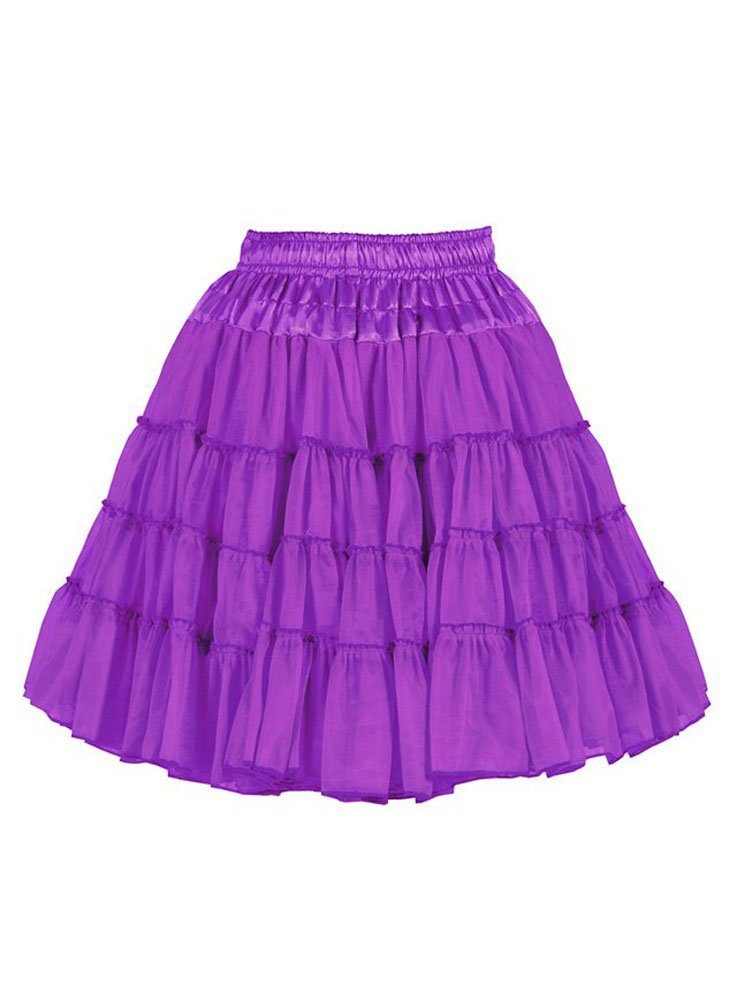 thetru Kostüm Petticoat violett - Tutu Rock Faschingskostüm, Mittellanger Unterrock in zwei Lagen und vier Stufen