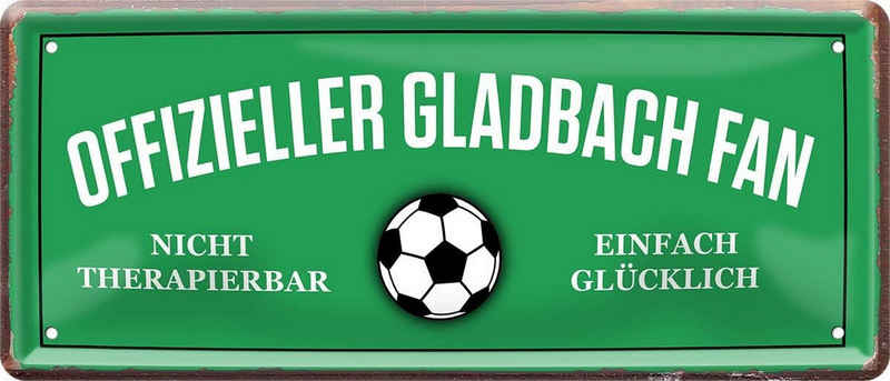 WOGEKA ART Metallbild Offizieller Gladbach Fan - 28 x 12 cm Blechschild Fußball
