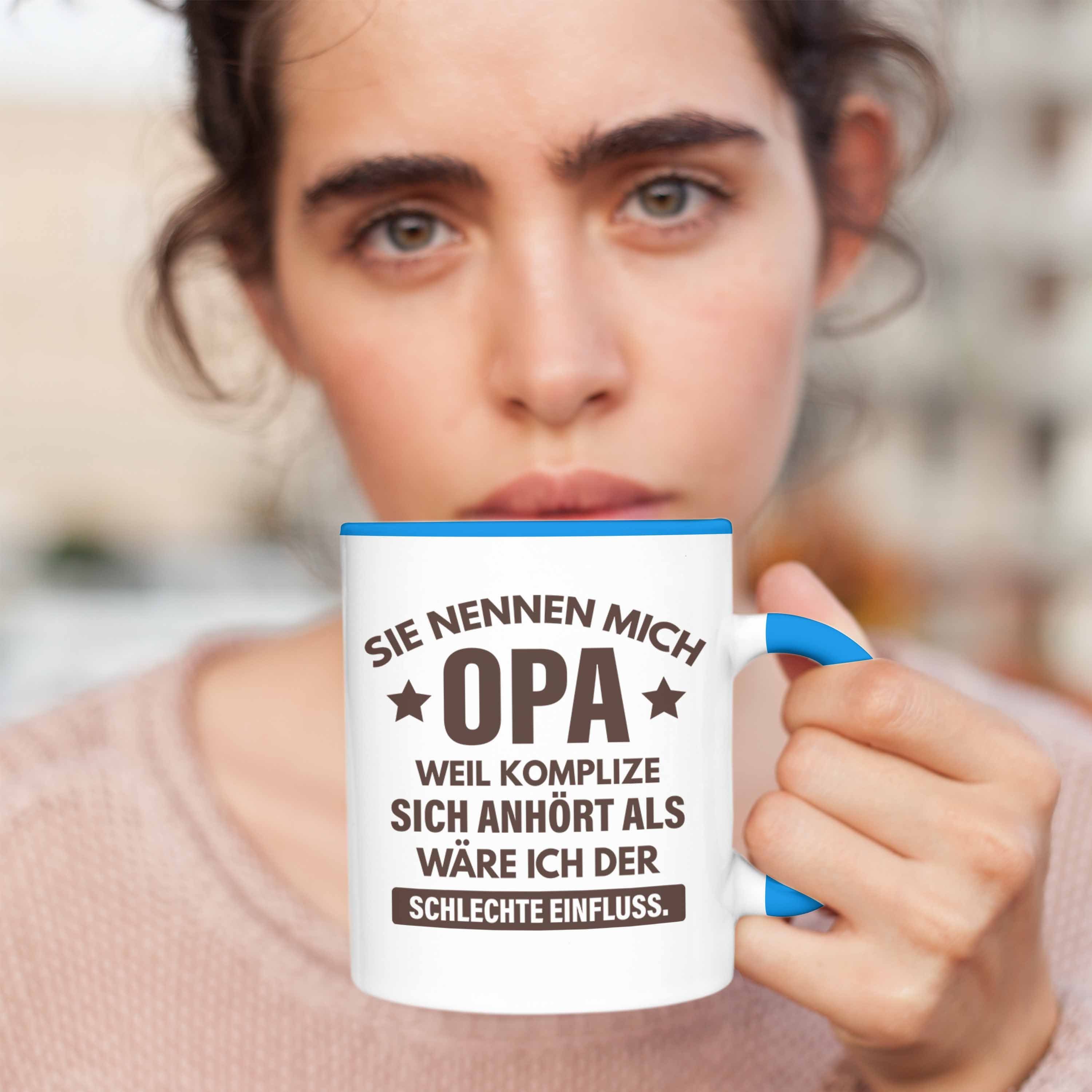 Weiss Trendation Geburtstag Opa mit Trendation Tasse - Geschenke Tasse Kaffeetasse Vatertag für Großvater Opa Lustige Spruch