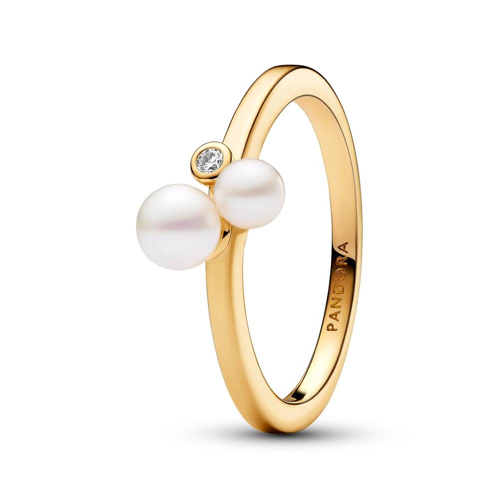 Pandora Fingerring Timeless Ring für Damen mit Perlen, Zirkonia von PANDORA, IP Gold