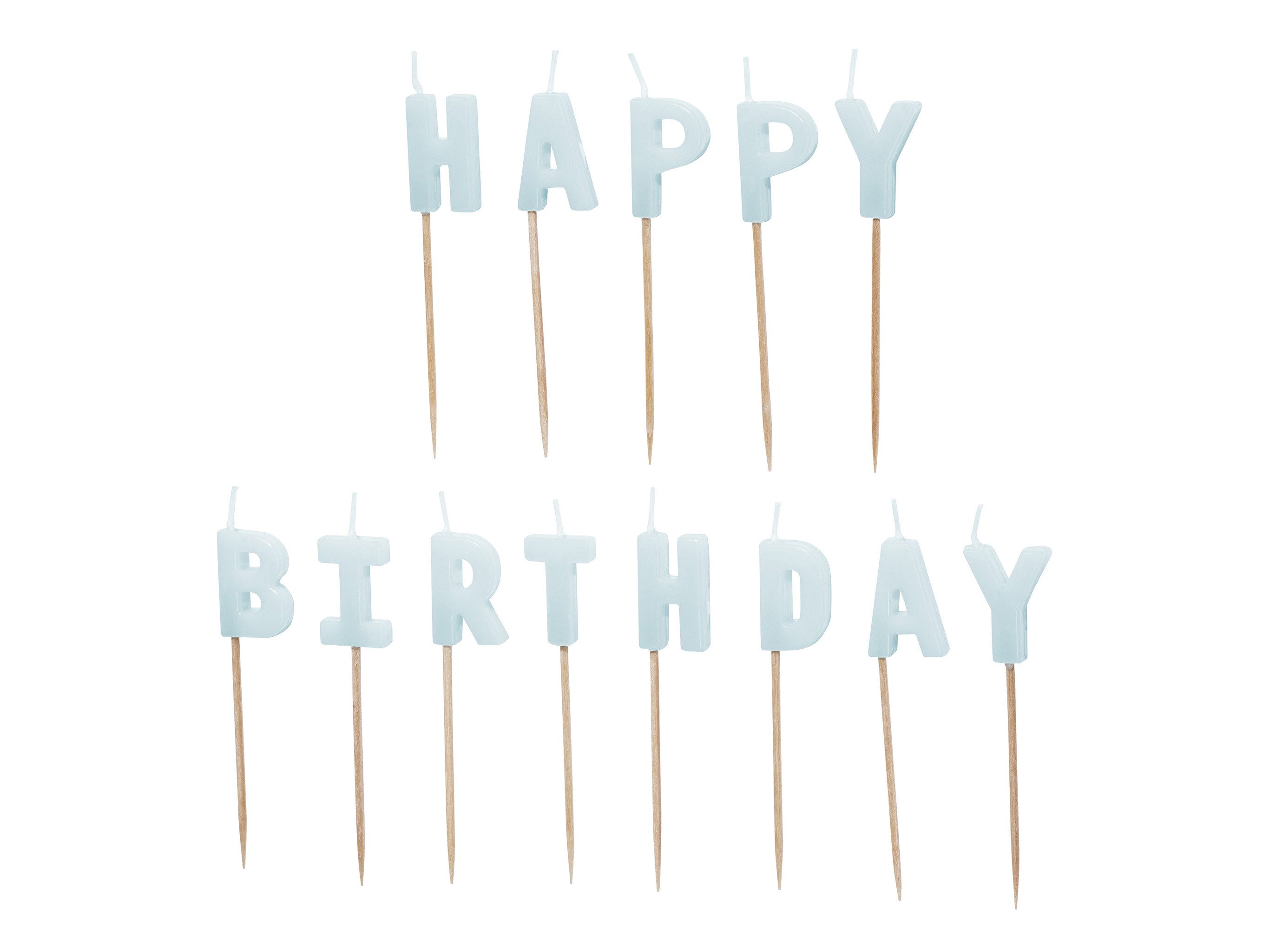 partydeco Geburtstagskerze, Geburtstagskerzen Happy Birthday 2,5cm Blau