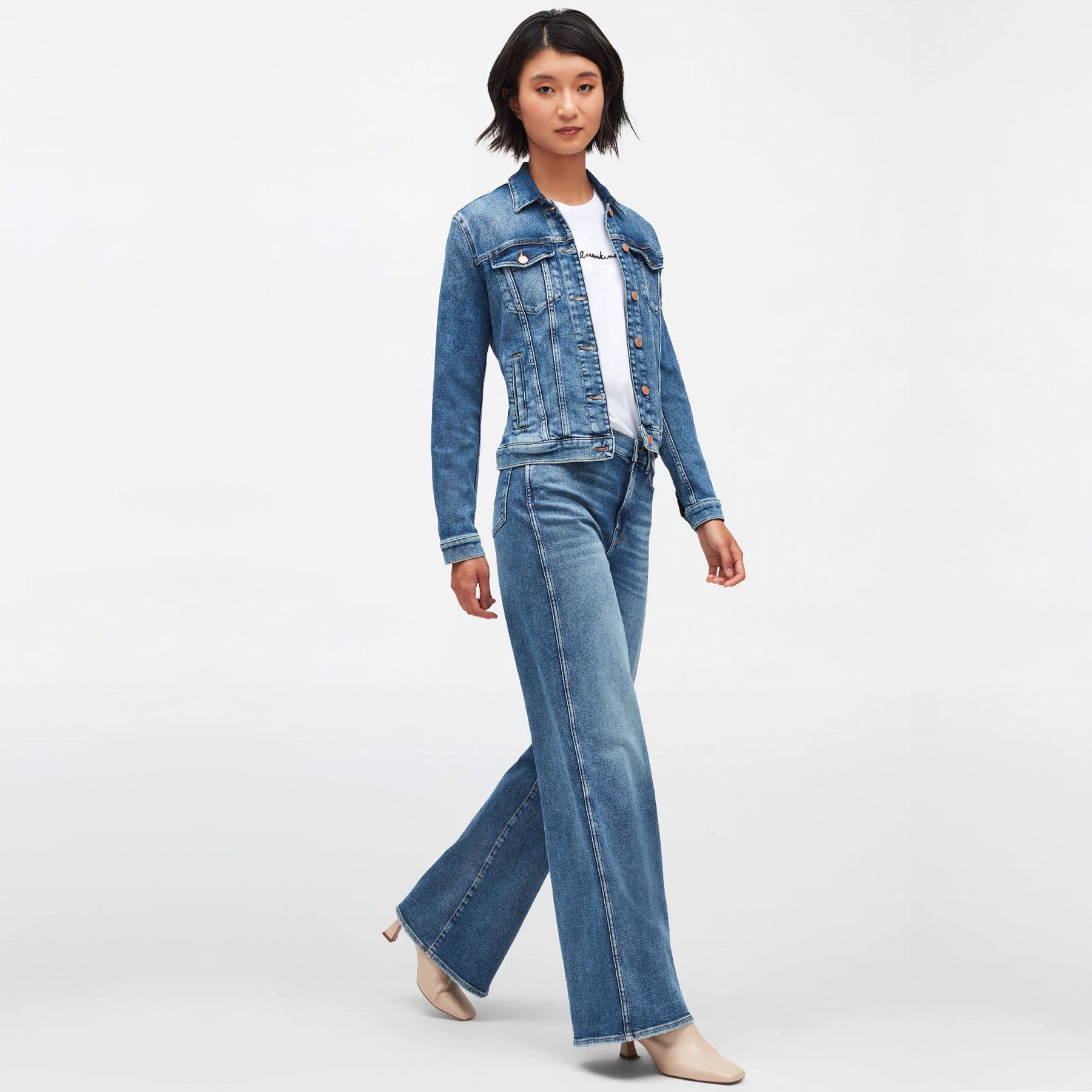 SEVEN FOR ALL MANKIND 5-Pocket-Jeans SEVEN FOR ALL MANKIND Jeansjacke MODERN TRUCKER - Mid Blue
