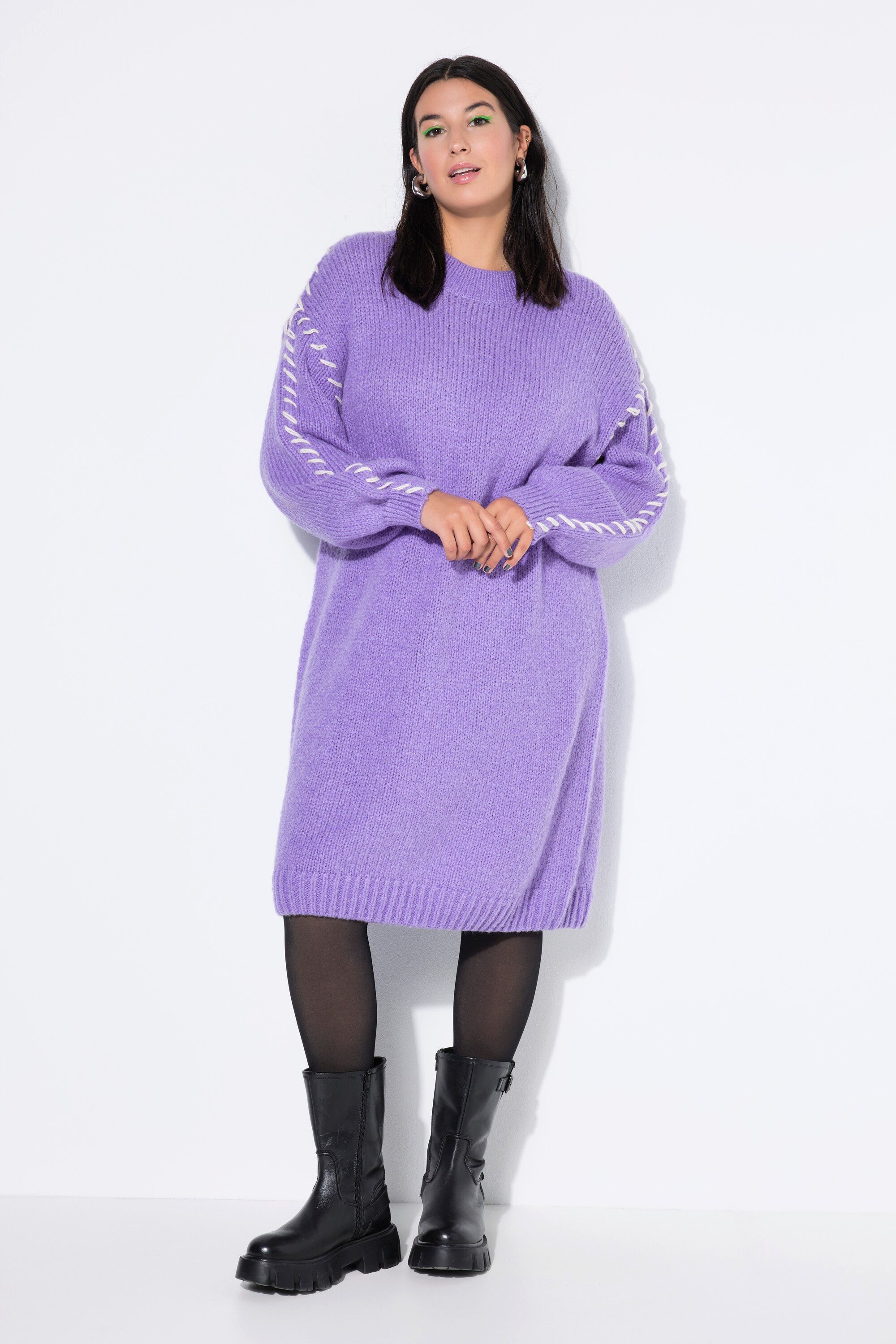 Studio Untold Jerseykleid Strickkleid oversized Schmucknähte günstig online kaufen