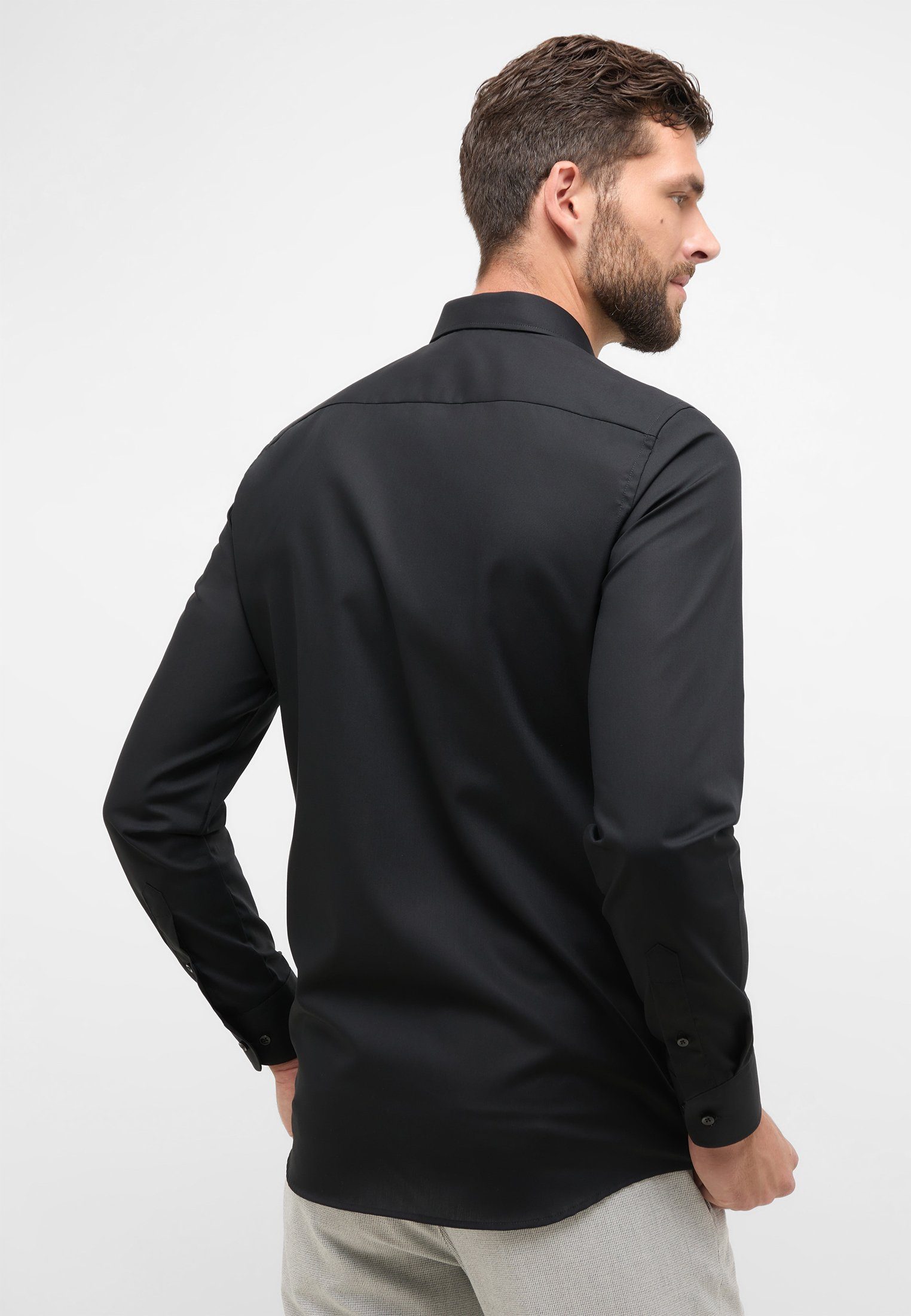 Eterna Langarmhemd SLIM FIT schwarz