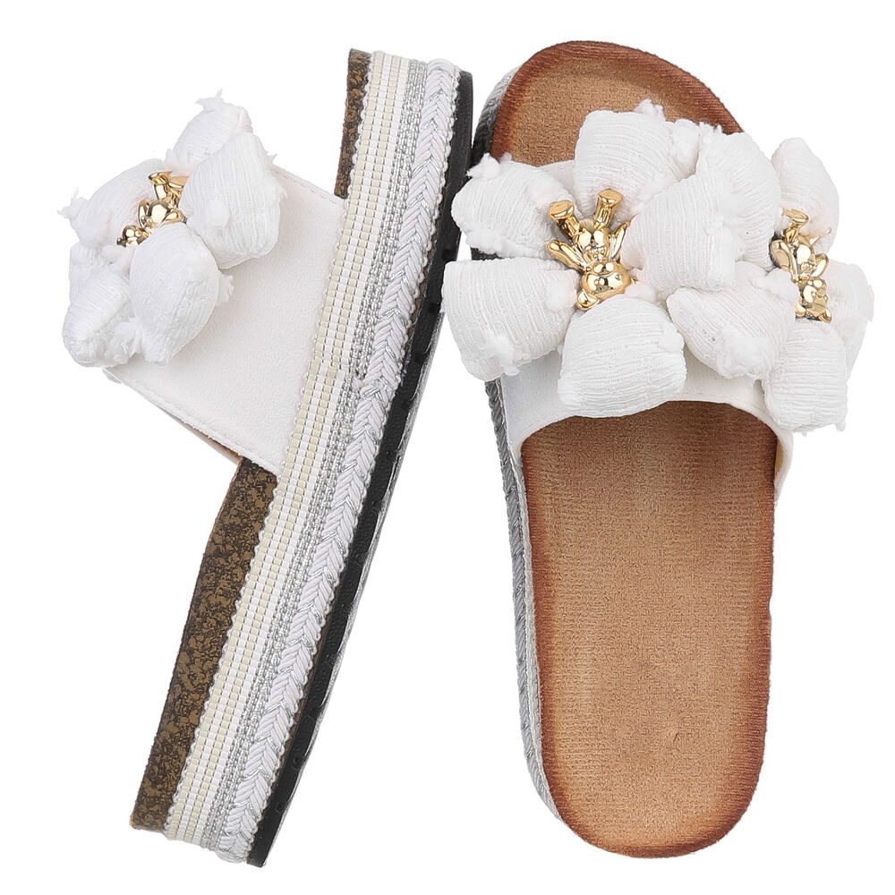 Ital-Design Stylische Damen-Sandalen mit Blumen und günstig online kaufen