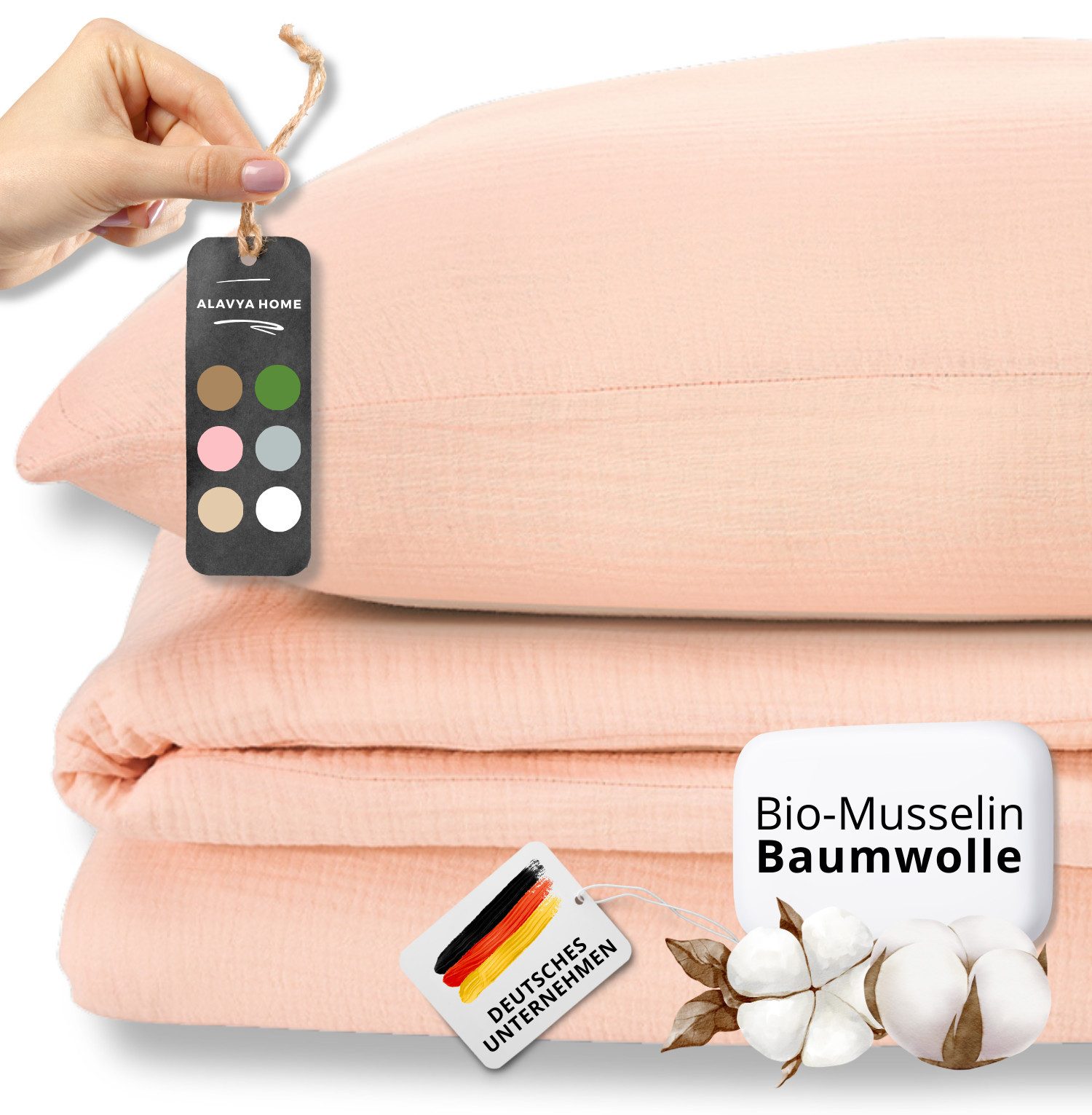 Alavya Home® Bettwäsche Musselin GOTS zertifiziert, günstig online kaufen