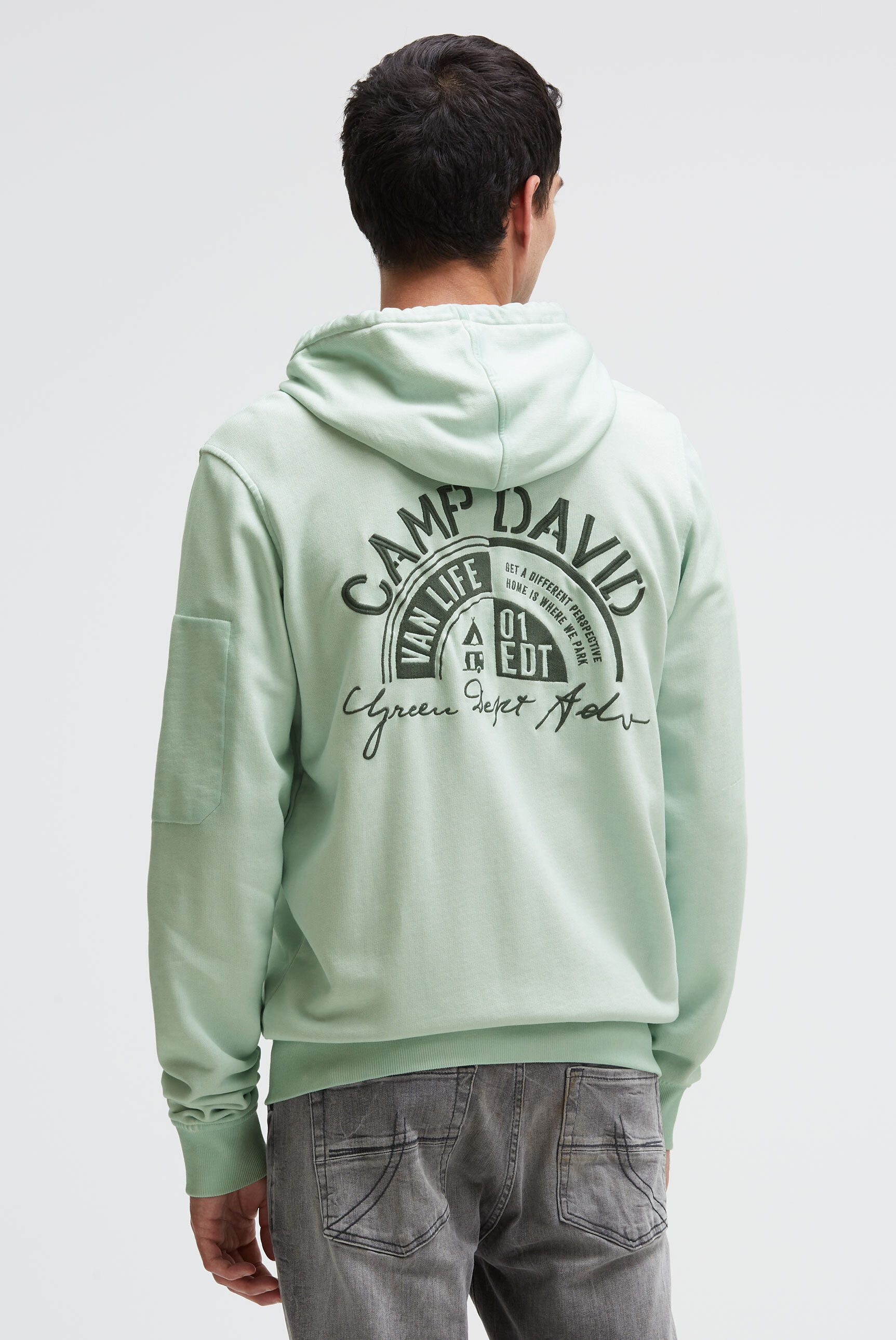 CAMP DAVID Kapuzensweatjacke mit Ärmeltasche