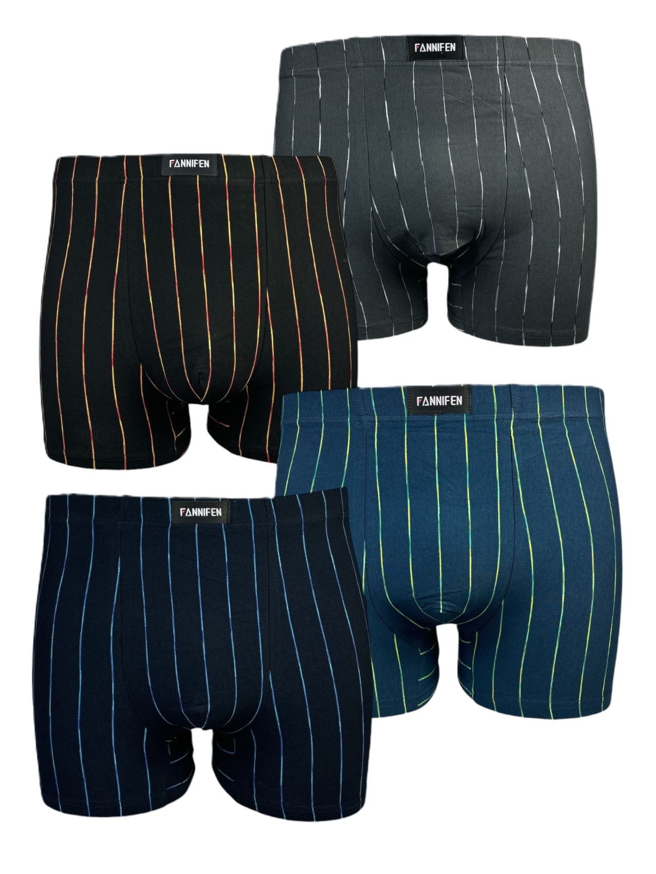 Boxershorts Herren Boxershort 4 Stück mit Streifen