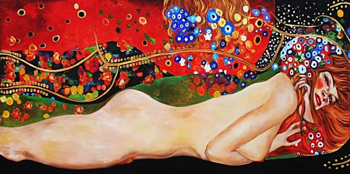 »G02613«, Unikat, ein handgearbeitet Gustav JVmoebel Gemälde Klimt jedes Bild