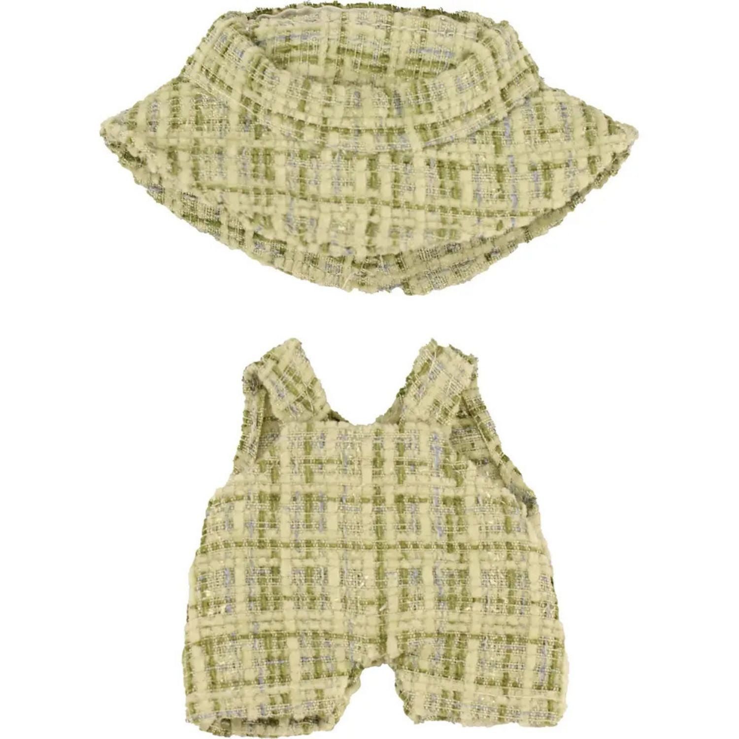 Heless Spiel Bouclé Latzhose mit Fischerhut Monster Styles mintgrün 15cm