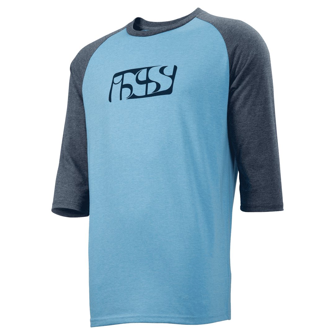 IXS Langarmshirt Longsleeves iXS Brand Tee 3/4 6.1 T-Shirt - Blue S- (1-tlg) Hellblau Dunkelblau
