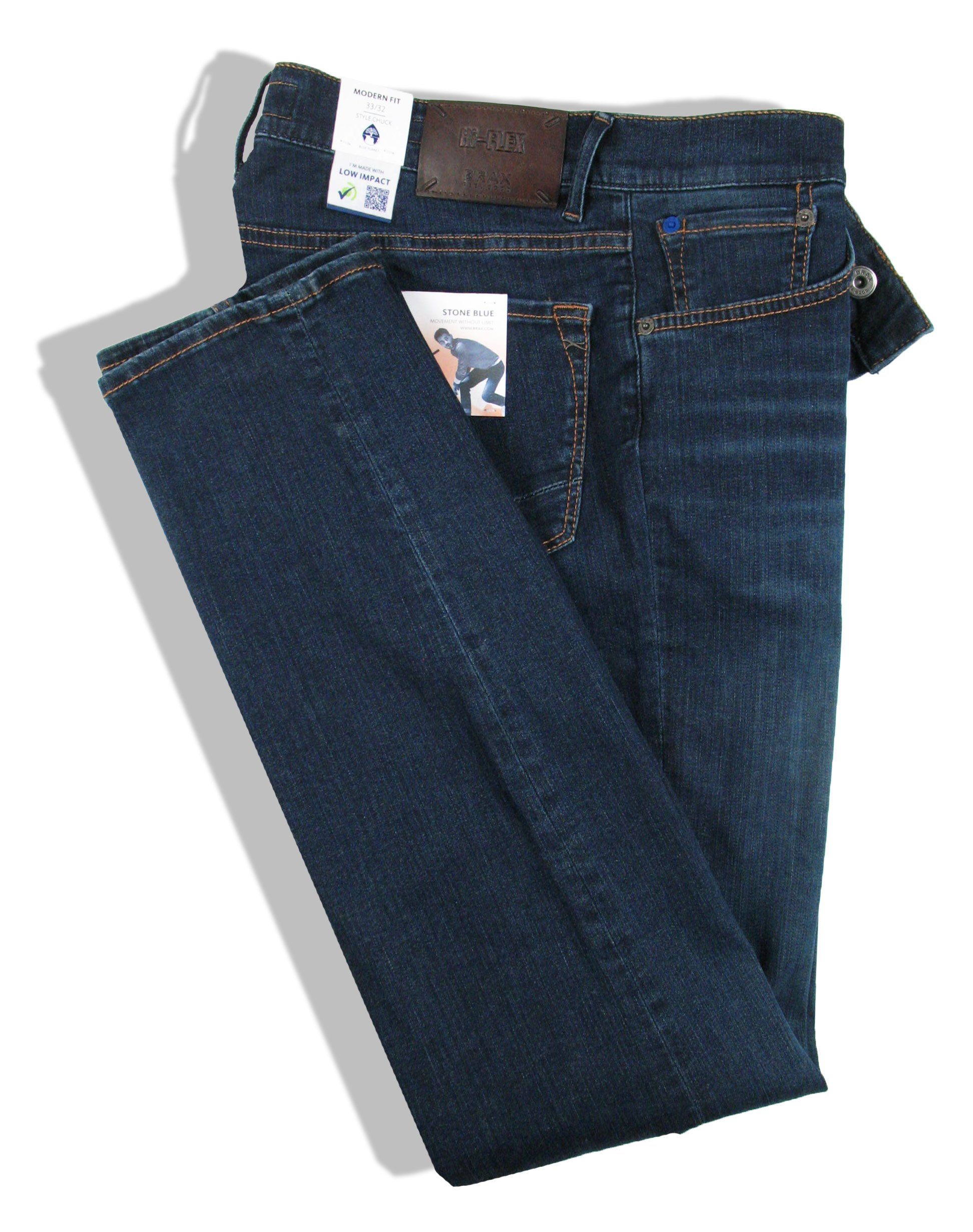 Hi-FLEX Style Denim Brax stone used blue 5-Pocket-Jeans CHUCK