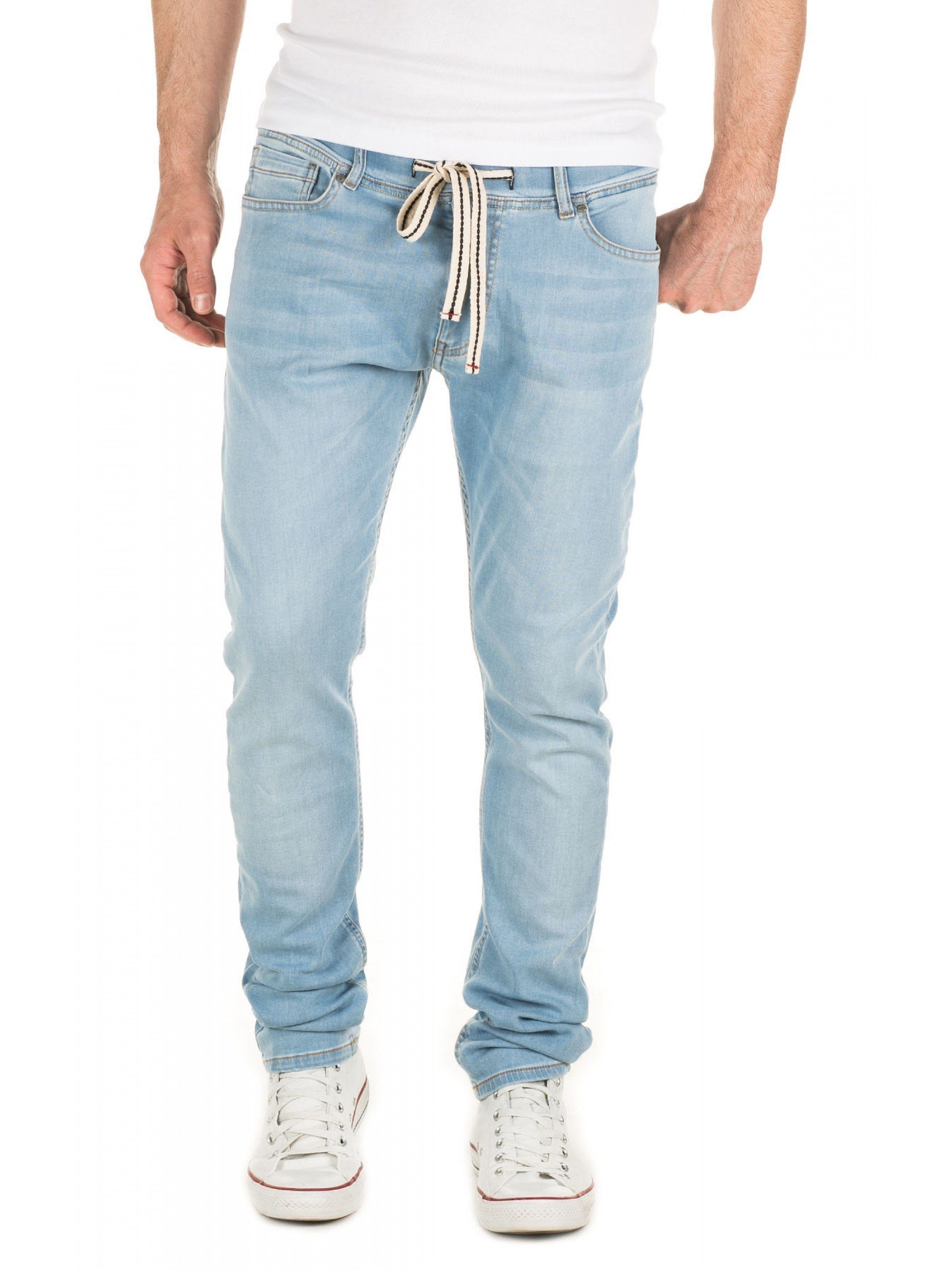 Jeans, in Jeansoptik Schmale 4020) mit Herren Slim-fit-Jeans Yazubi Blau Stretch-Anteil Sweathose Rick shadow (blue