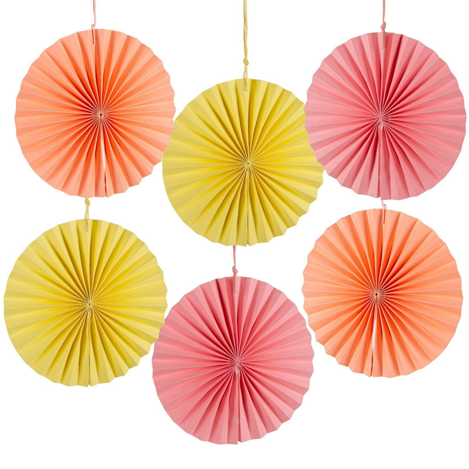 Logbuch-Verlag Geburtstagskarten 6 große Papierblumen mit Magnet Party Deko Garten 15 cm pink rosa gelb