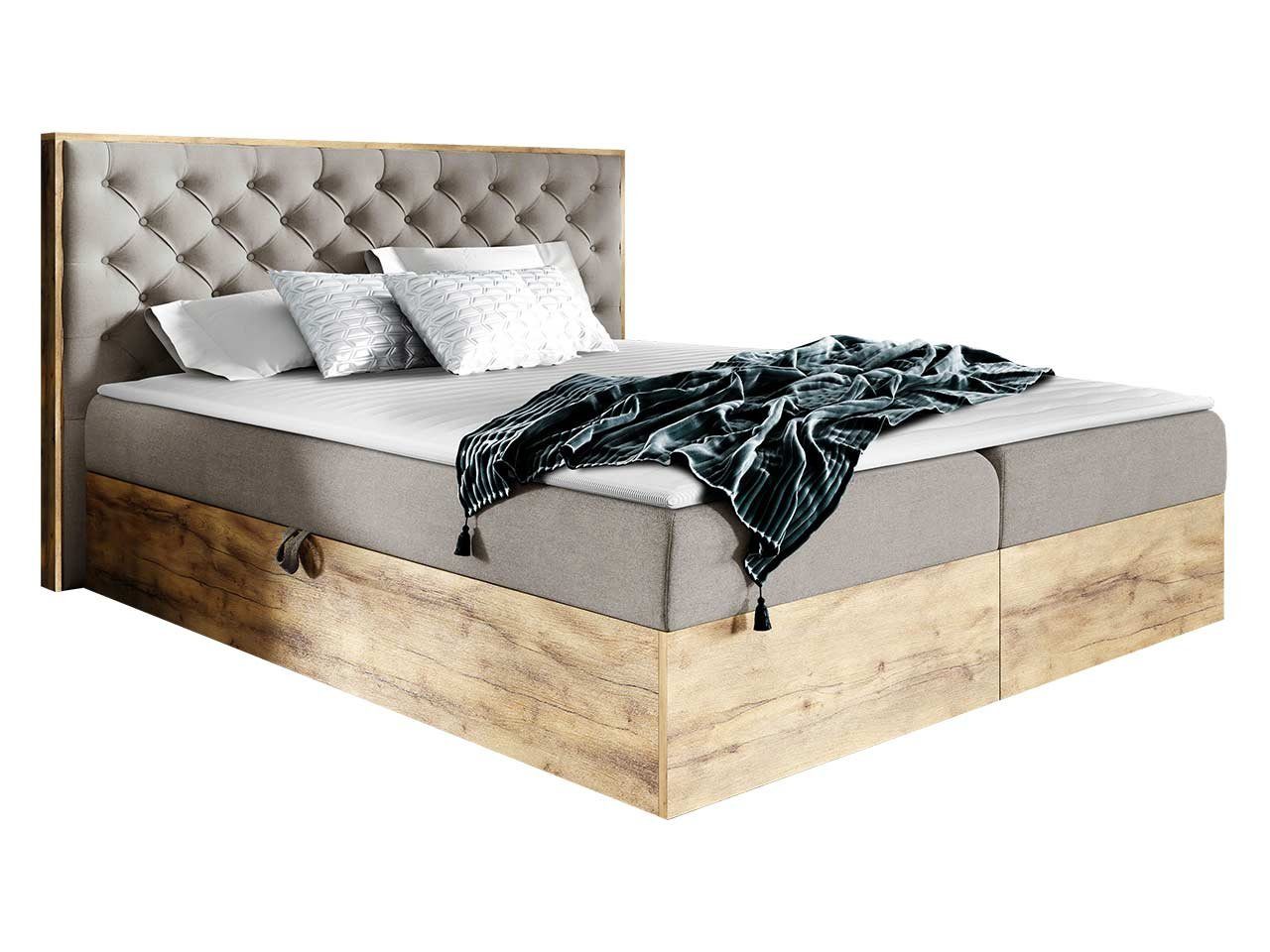 MIRJAN24 Boxspringbett Wood 3 (mit Hauptmatratze, günstig online kaufen