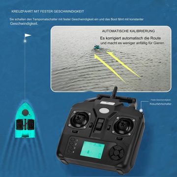 Tidyard RC-Boot Drahtloses GPS-Fischerboot mit 3 Köderbehältern,4,4 lb Tragfähigkeit (GPS 500M, mit Aufbewahrungstasche), LCD-Display, Automatische Kalibrierung zur Korrektur der Route