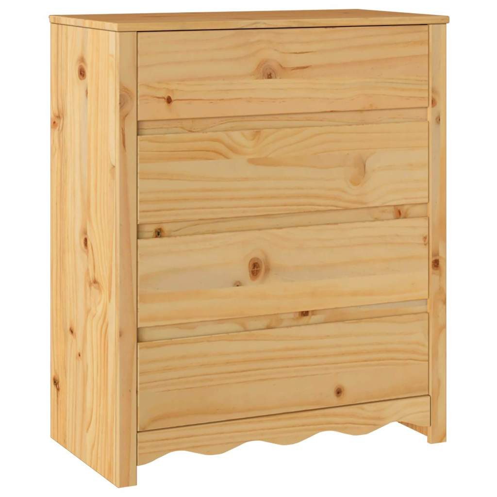 vidaXL Kommode Kommode Drammen Eiche 76,5 x 40 x 91 cm Massivholz Kiefer (1 St)