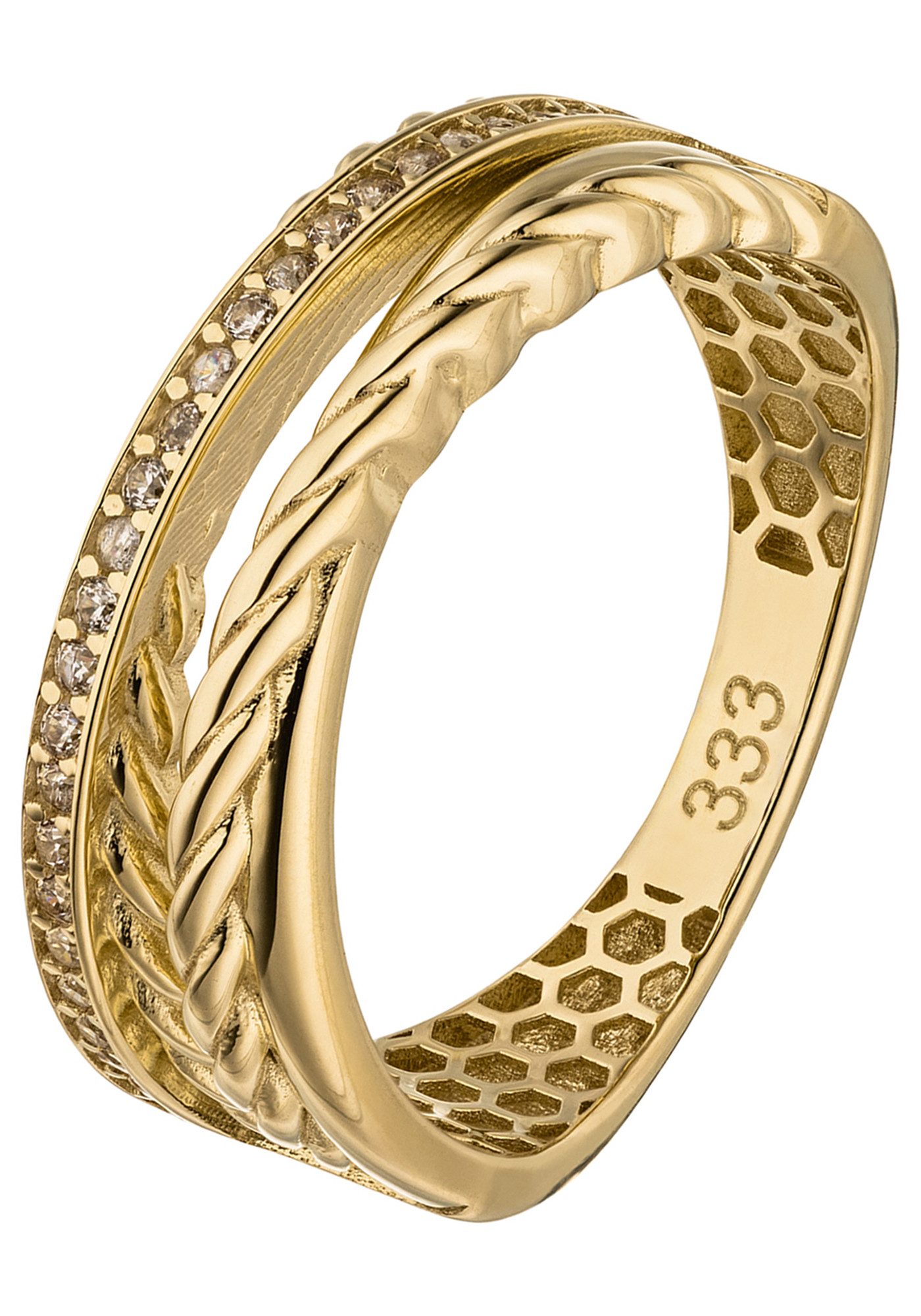 JOBO Goldring Ring Damenring 7 mm breit, 333 Gold mit 26 Zirkonia günstig online kaufen