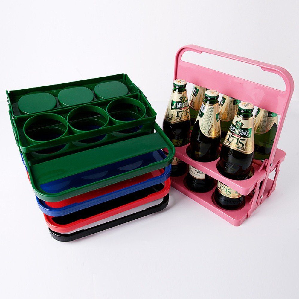 Bierhalter Rosa Bierflaschen, für Weinflaschenhalter autolock Bierbehälter, 6 Bierflaschenhalter