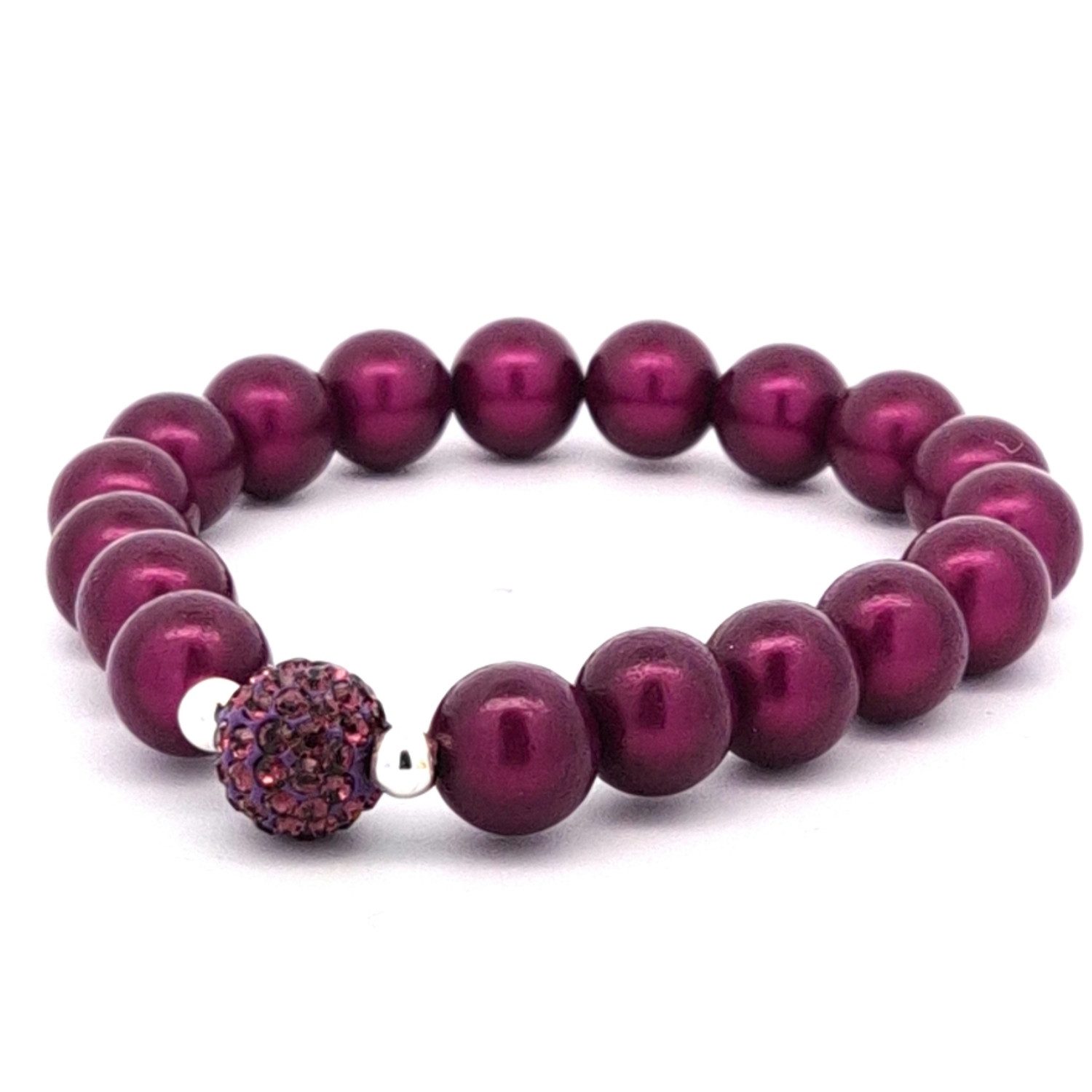 Impala Perlenarmband little Funky, leuchtende 3 D Perlen mit Shamballa Glitzerkugel