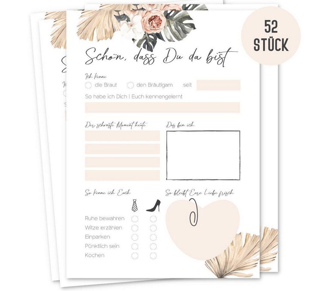 Thumbnail - Things of Happiness Postkarte 52 Postkarten-Spiel Hochzeit Hochzeitsspiel 52 Wochen, Boho Design