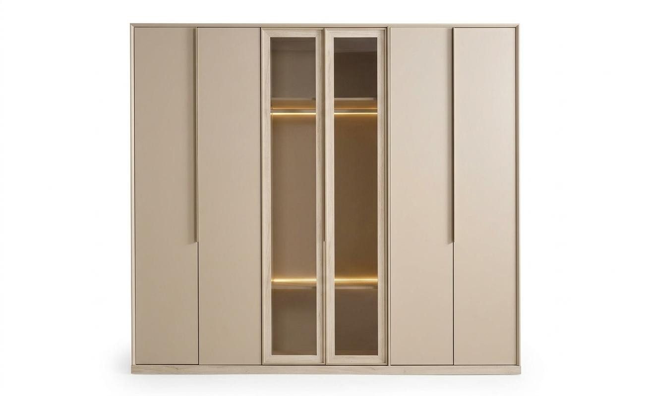JVmoebel Wohnwand Schrank groß geräumig schön praktisch beige moderner Stil neu, Made in Europa