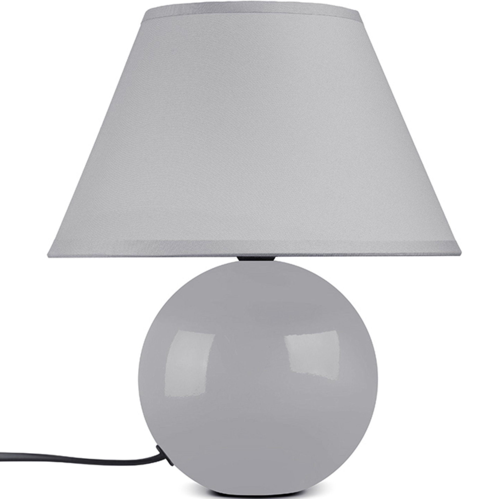 Konsimo Tischleuchte HULAR Tischlampe Nachttischlampe Schreibtischlampe, ohne Leuchtmittel, 1,5m, E14 grau