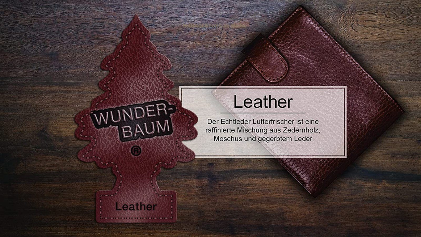 Kunstbaum Leder 3er Duftbäumchen Wunderbaum 3 Set Lufterfrischer Echtleder, Wunder-Baum