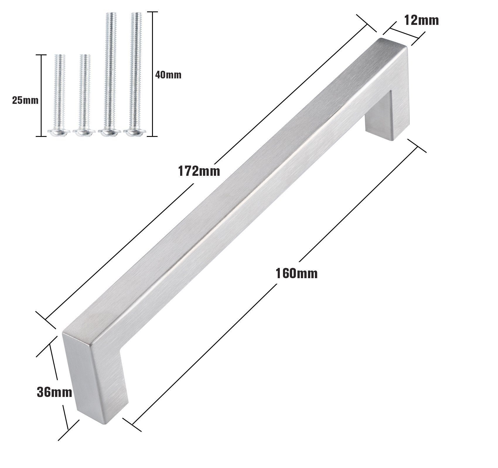 ElitVita Möbelgriff Edelstahl Schrankgriff Küchengriffe, mit 25 und 40mm Sc günstig online kaufen