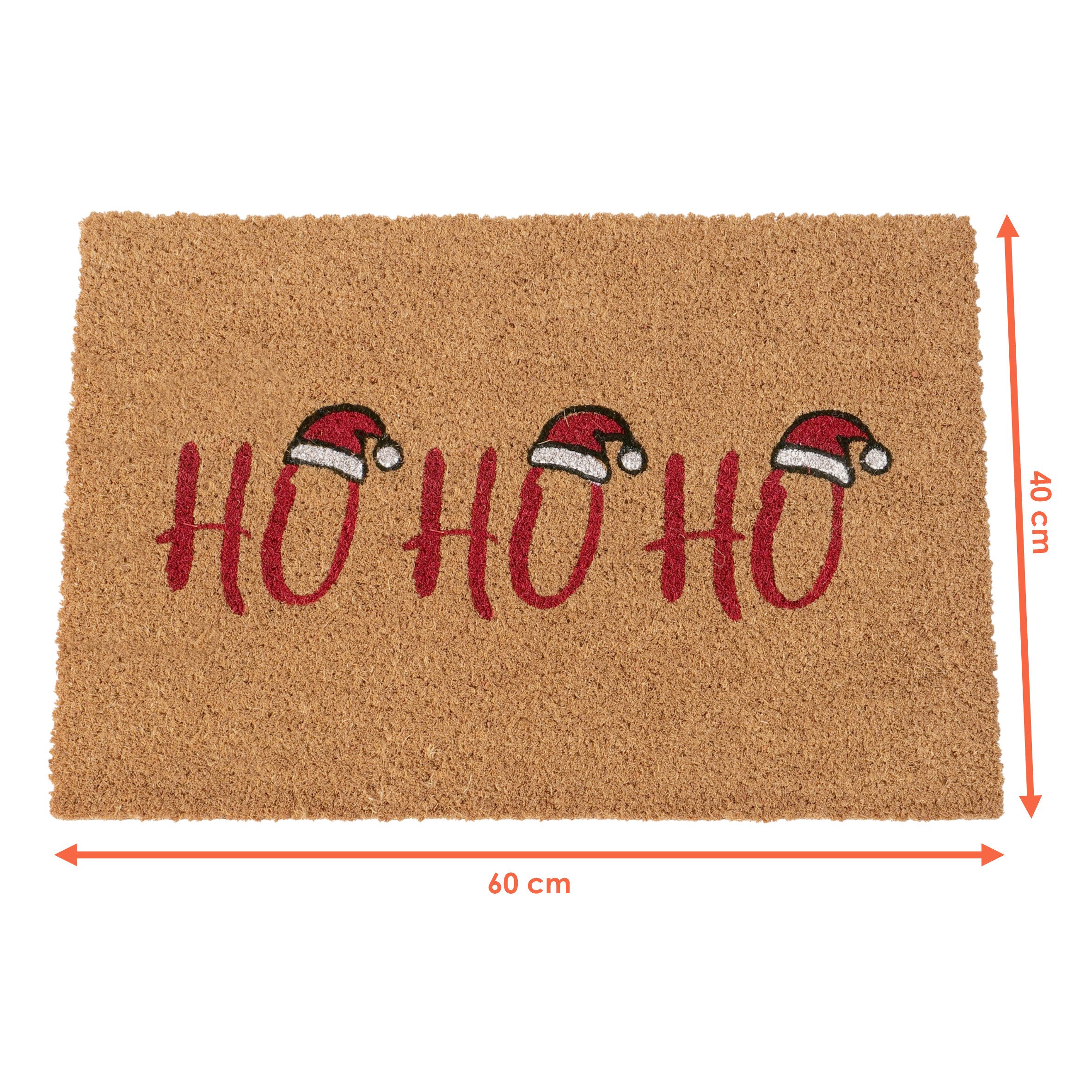 Spetebo Fußmatte Weihnachtsmotiv HO HO HO aus Kokosfasern, Höhe: 15 mm, rut günstig online kaufen