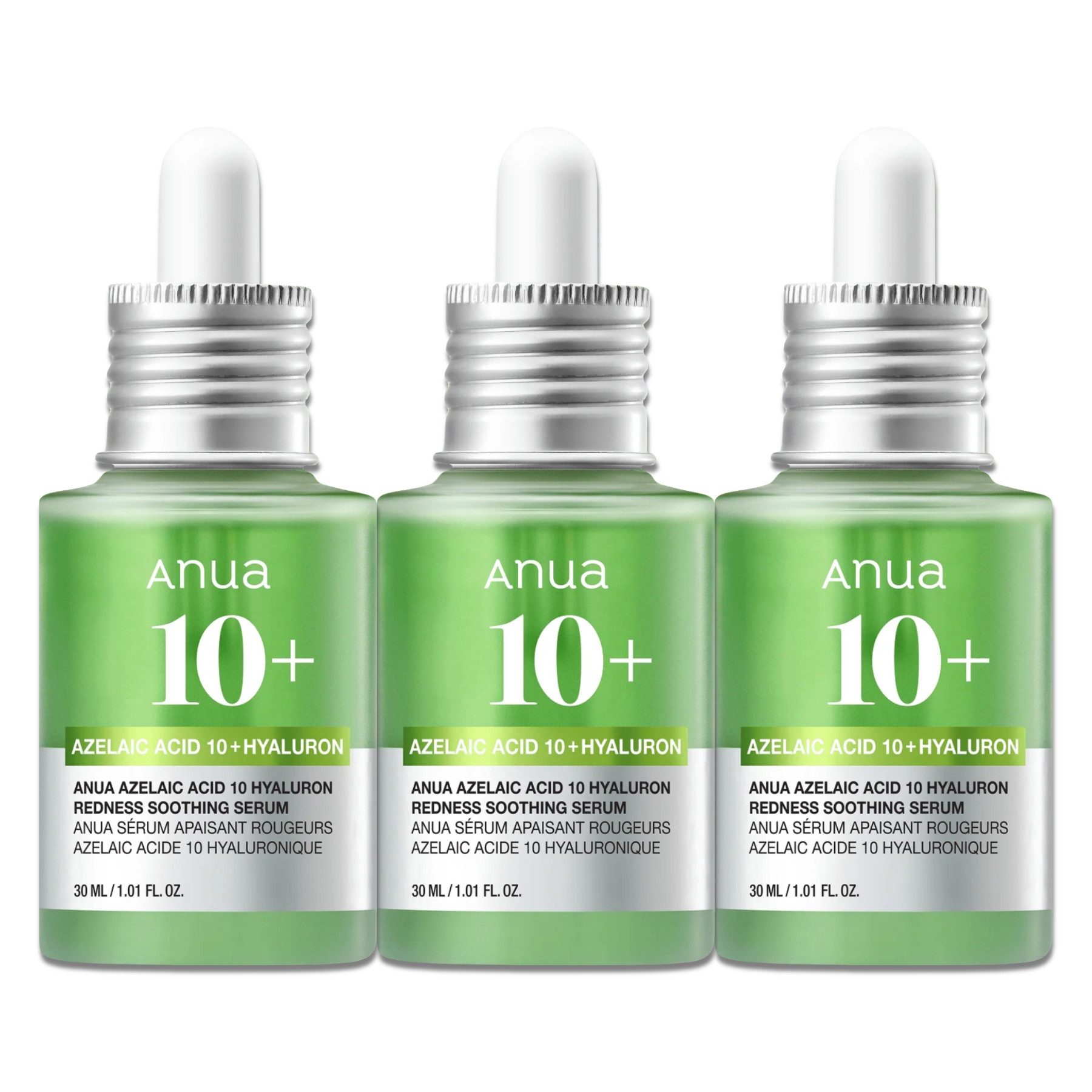Anua Gesichtsserum Anua 10% Acelaic Acid Hyaluron Redness Soothing Serum 30ml, 3-tlg., Anti-Aging, Anti-Falten,Gesichtsserum,Hautpflege