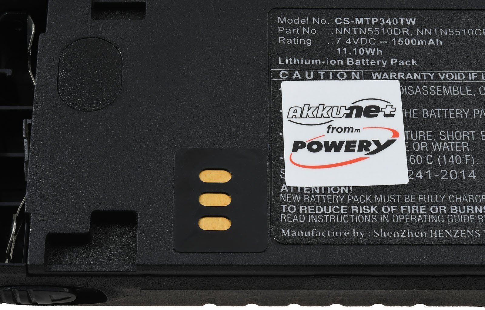 Ex Funkgerät mAh Motorola (7.4 V) 1500 GP380 Akku Powery Akku für