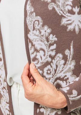 GOLDNER Strickjacke Kurzgröße: Jacquard-Strickjacke mit Glanzgarnen