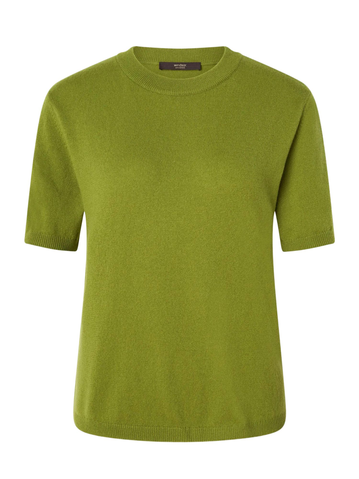 Windsor Kurzarmpullover grün,Casual,Kaschmir,Unifarben,Rundhals,1/2 Arm,Regular Fit