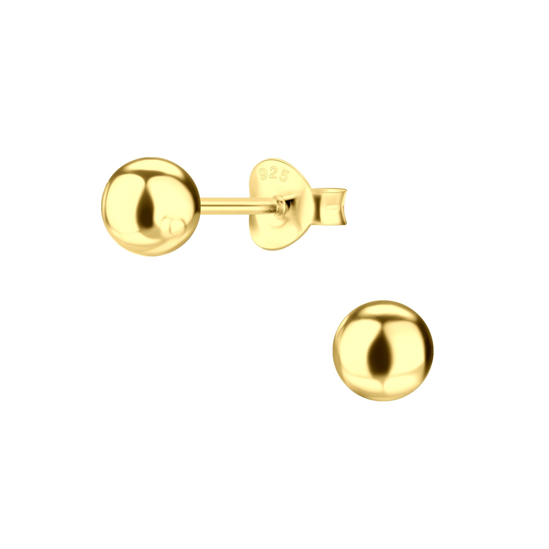 ALEXANDER YORK Paar Ohrstecker BALL in Gold, 2-tlg, 925 Sterling Silber