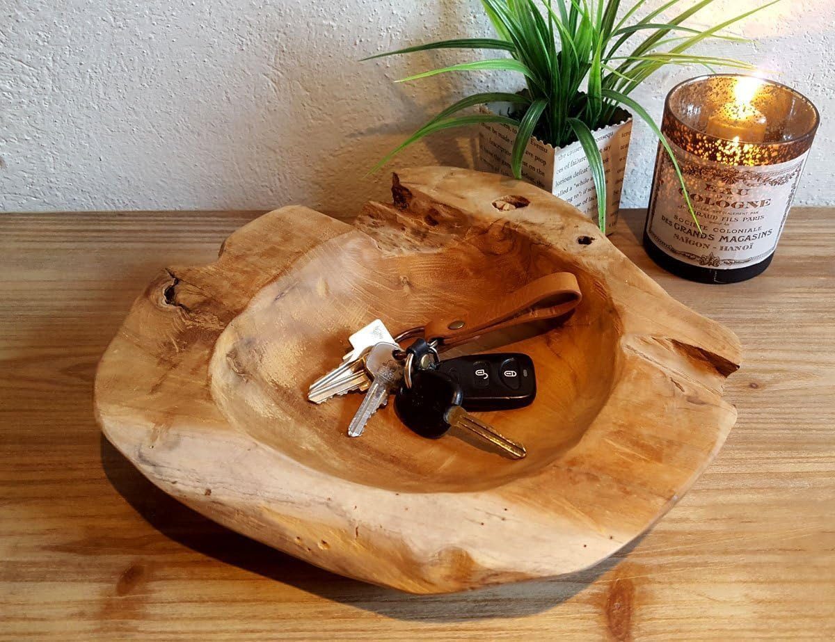 Holz Lichter Dekoschale Teak Dekoschale Ø 30 cm – massiv, naturbelassen, Un günstig online kaufen