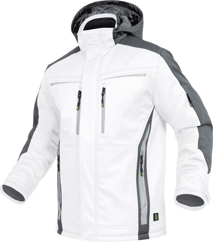 Leibwächter Winterjacke Flex-Line Herren Winter Softshelljacke mit Rückenisolierung (Winterjacke mit Reflektoren, Softshelljacke mit abnehmbarer Kapuze) atmungsaktiv 3000 g/m²/24 h, wasserdicht 8000 mm