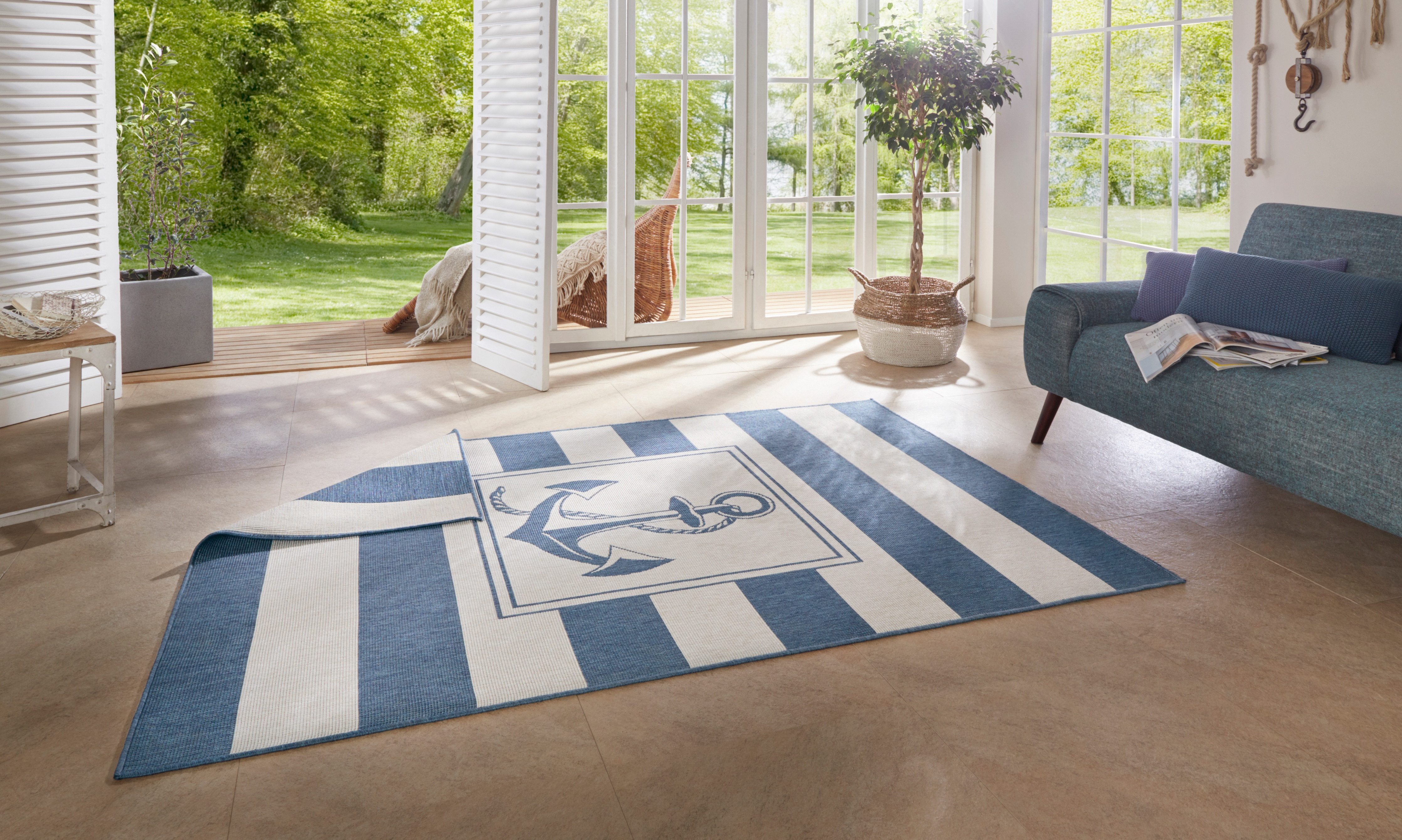 NORTHRUGS Teppich Gandara, rechteckig, Höhe: 5 mm, In-& Outdoor, Teppich, Wetterfest, Balkon, Garten, Wohnzimmer, Modern