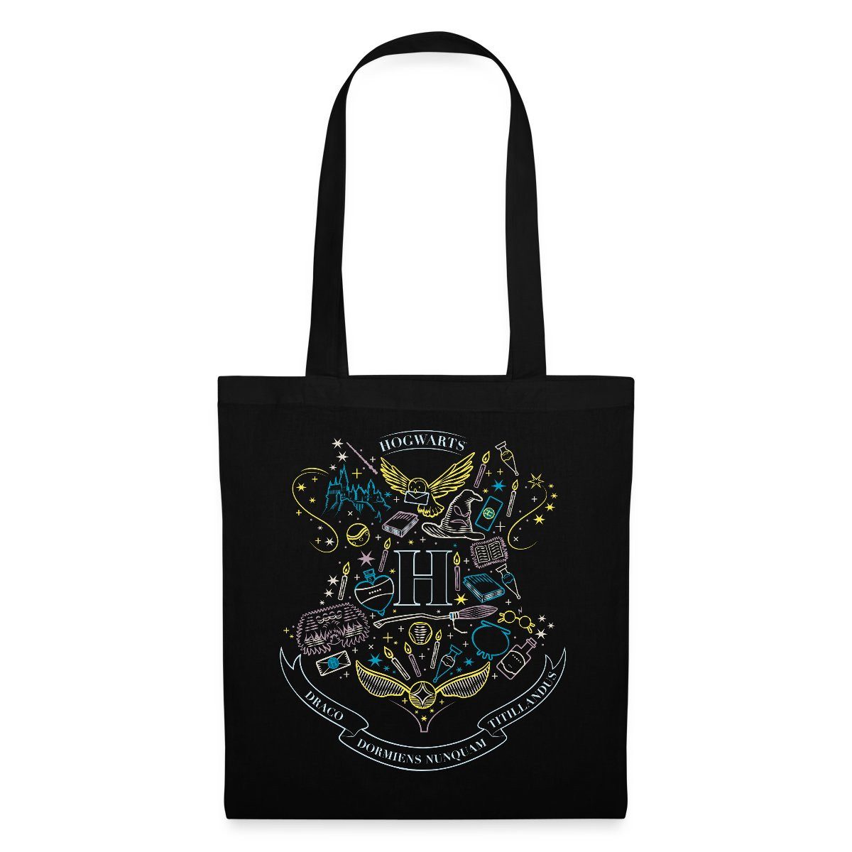 Henkeltasche Harry Potter Hogwarts Elemente Stoffbeutel