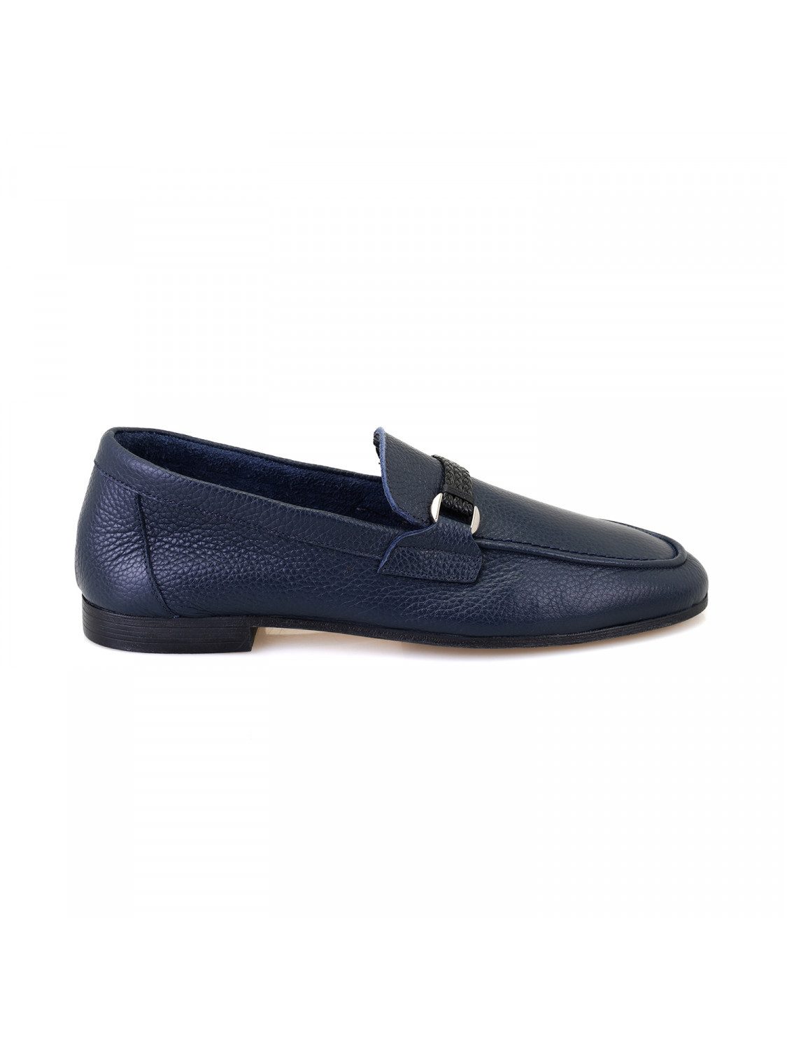 Desa Herren-Lederslipper – Gummisohle, flacher Absatz, atmungsaktiv Loafer