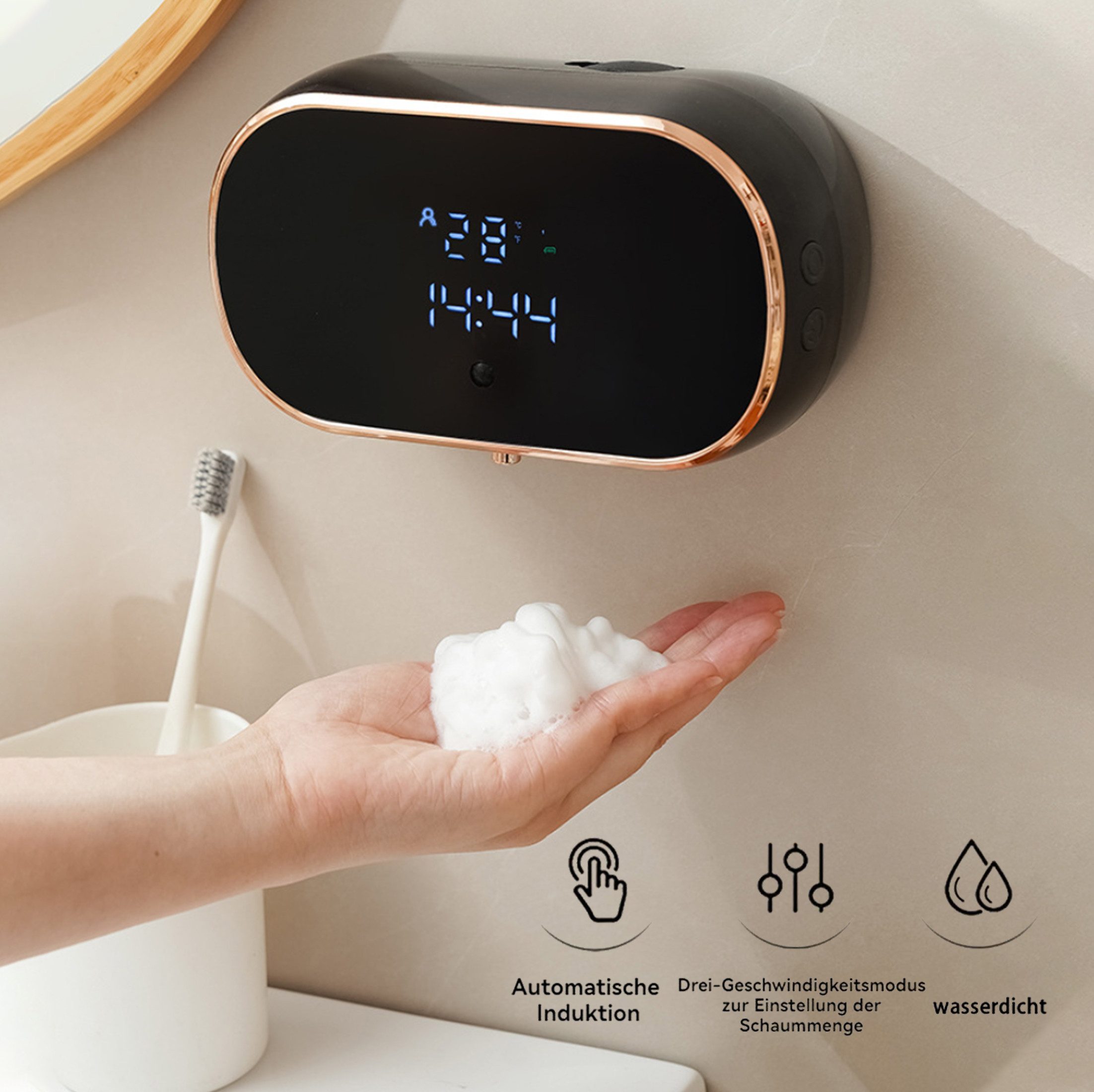 YINDN Seifenspender 350ml wandmontierter elektrischer Schaumseifenspender, günstig online kaufen